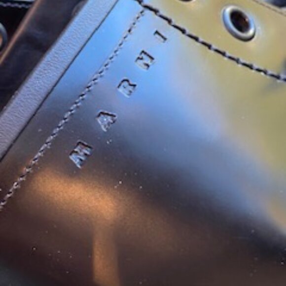 Brand New Marni Black Leather Combat Boots sz US 12 - Picture 6 of 12